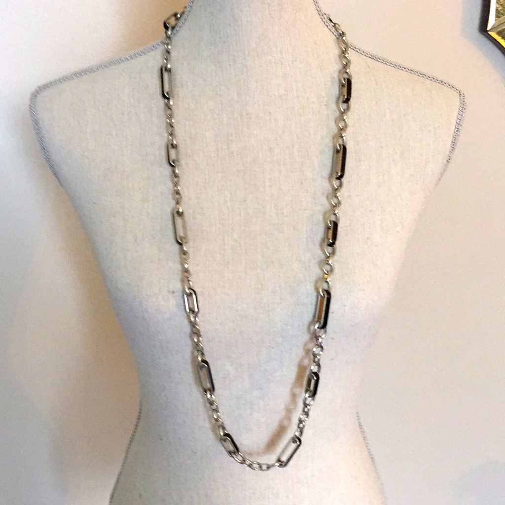 Nwt Silver & Black Link Necklace